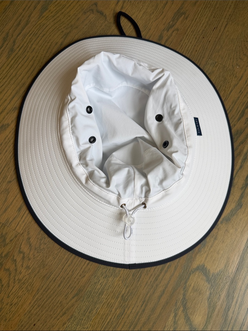 Women's White Sun Hat with Contrasting Trim
